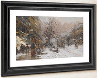 Les Grands Boulevards À Paris By Eugene Galien Laloue Fine Art Print