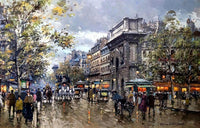 Les Grands Boulevards Porte St. Martin Painting Blanchard Canvas Art Fine Art Print