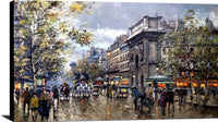 Les Grands Boulevards Porte St. Martin Painting Blanchard Canvas Art Fine Art Print