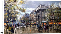 Les Grands Boulevards Porte St. Martin Painting Blanchard Canvas Art Fine Art Print