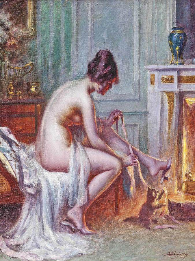 Les Jeunes Chats By Enjolras Delphin Fine Art Print