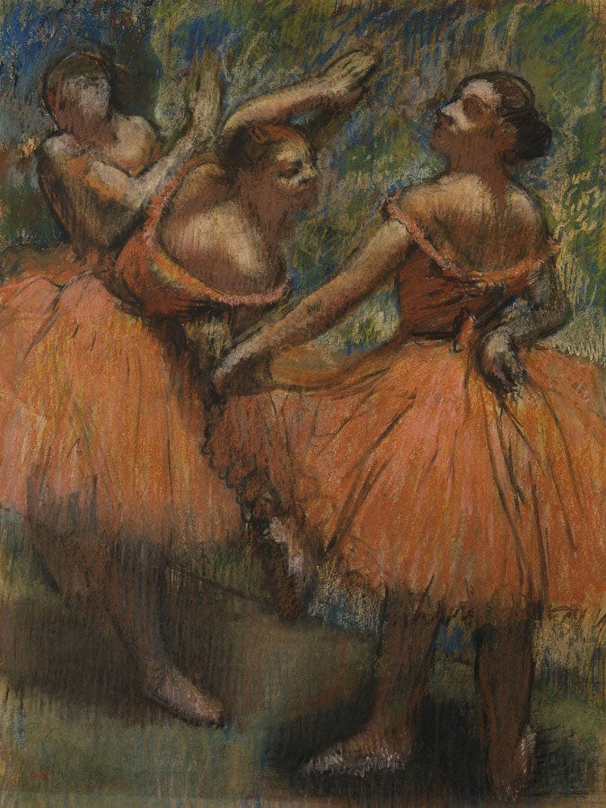 Les Jupes Rouge (The Red Skirts) By Edgar Degas Fine Art Print