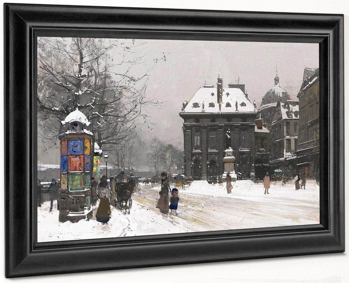 Les Quais De La Seine Lhiver By Eugene Galien Laloue Fine Art Print