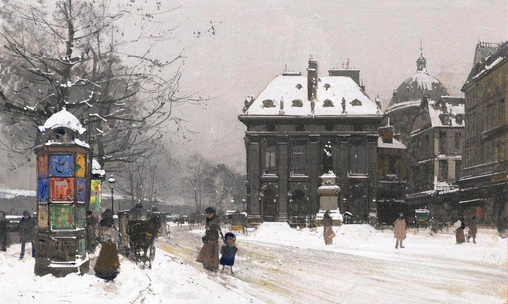 Les Quais De La Seine Lhiver By Eugene Galien Laloue Fine Art Print