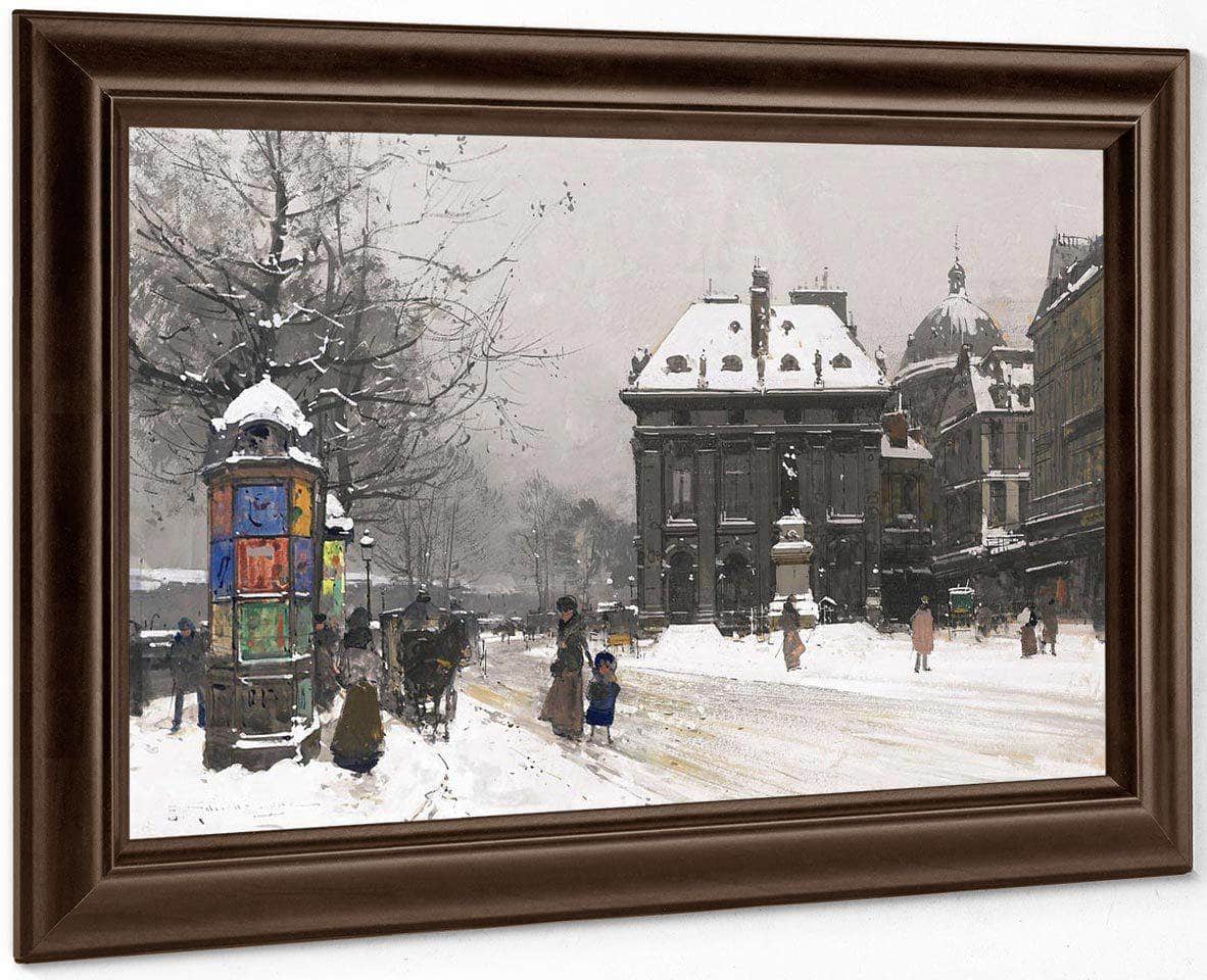 Les Quais De La Seine Lhiver By Eugene Galien Laloue Fine Art Print