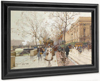 Les Quais Du Louvre By Eugene Galien Laloue Fine Art Print
