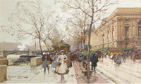 Les Quais Du Louvre By Eugene Galien Laloue Fine Art Print