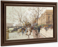 Les Quais Du Louvre By Eugene Galien Laloue Fine Art Print