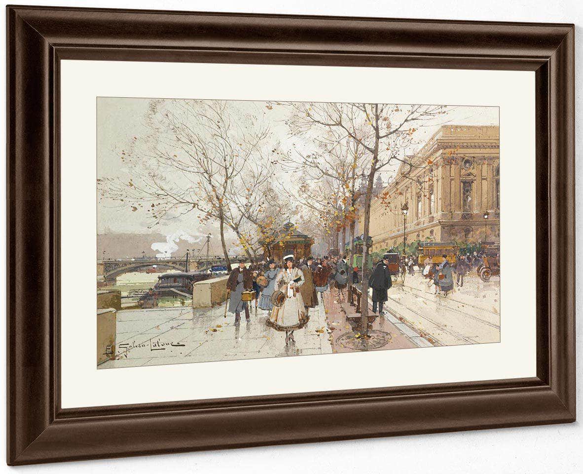Les Quais Du Louvre By Eugene Galien Laloue Fine Art Print
