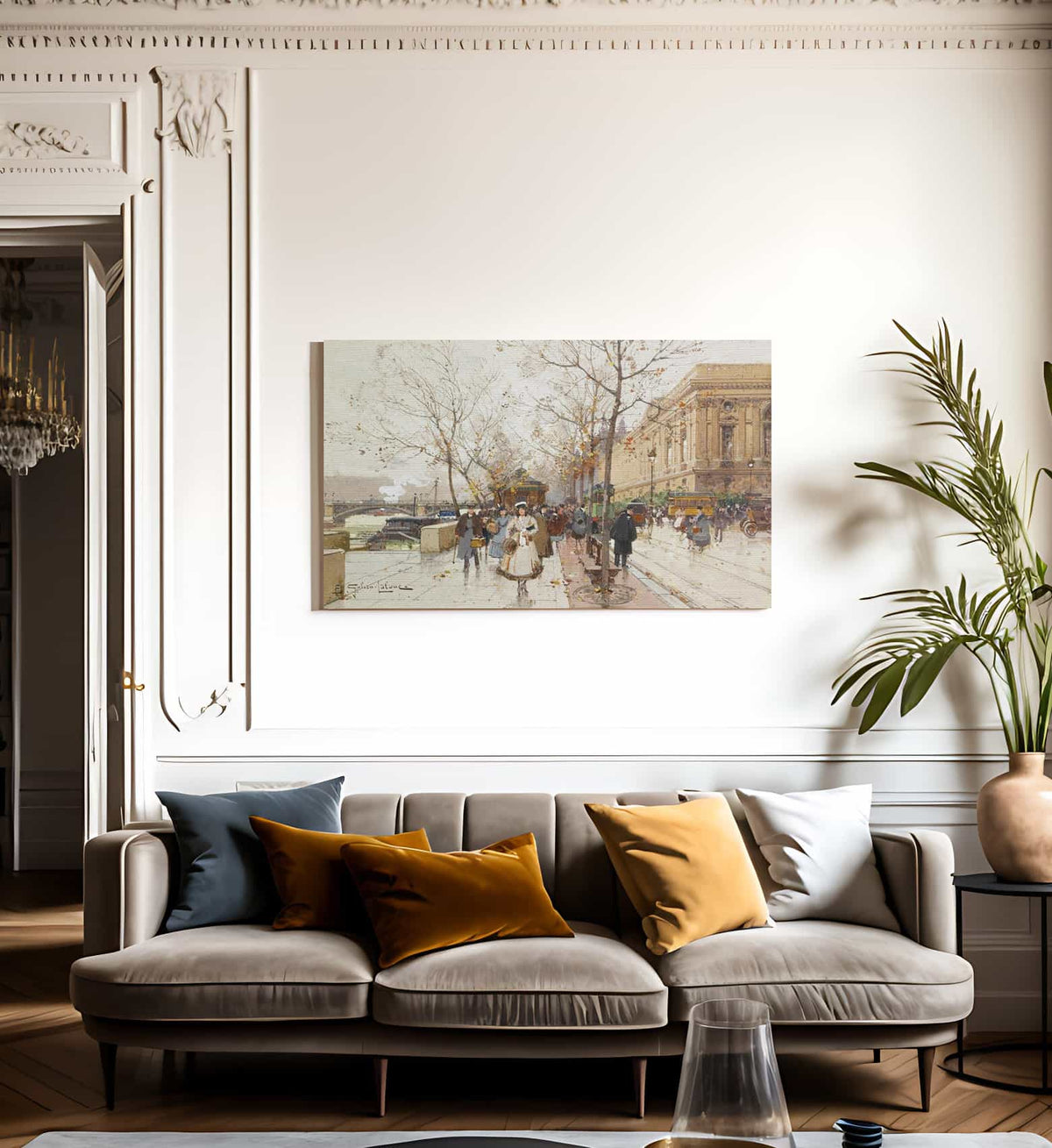 Les Quais Du Louvre By Eugene Galien Laloue Fine Art Print