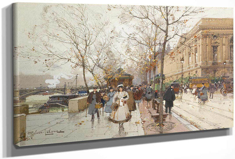 Les Quais Du Louvre By Eugene Galien Laloue Fine Art Print
