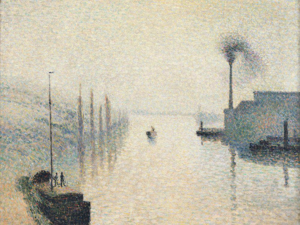 Li Le Lacroix Rouen The Effect Of Fog By Camille Pissarro Fine Art Print