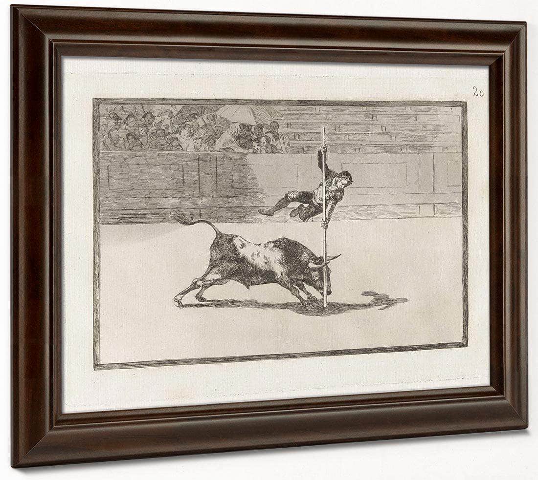 Ligereza Y Atrevimiento De Juanito Apinani En La De Madrid (The Agility And Audacity Of Juanito Apinani In [The Ring] At Madrid) From The Series La Tauromaquia By Francisco De Goya Fine Art Print