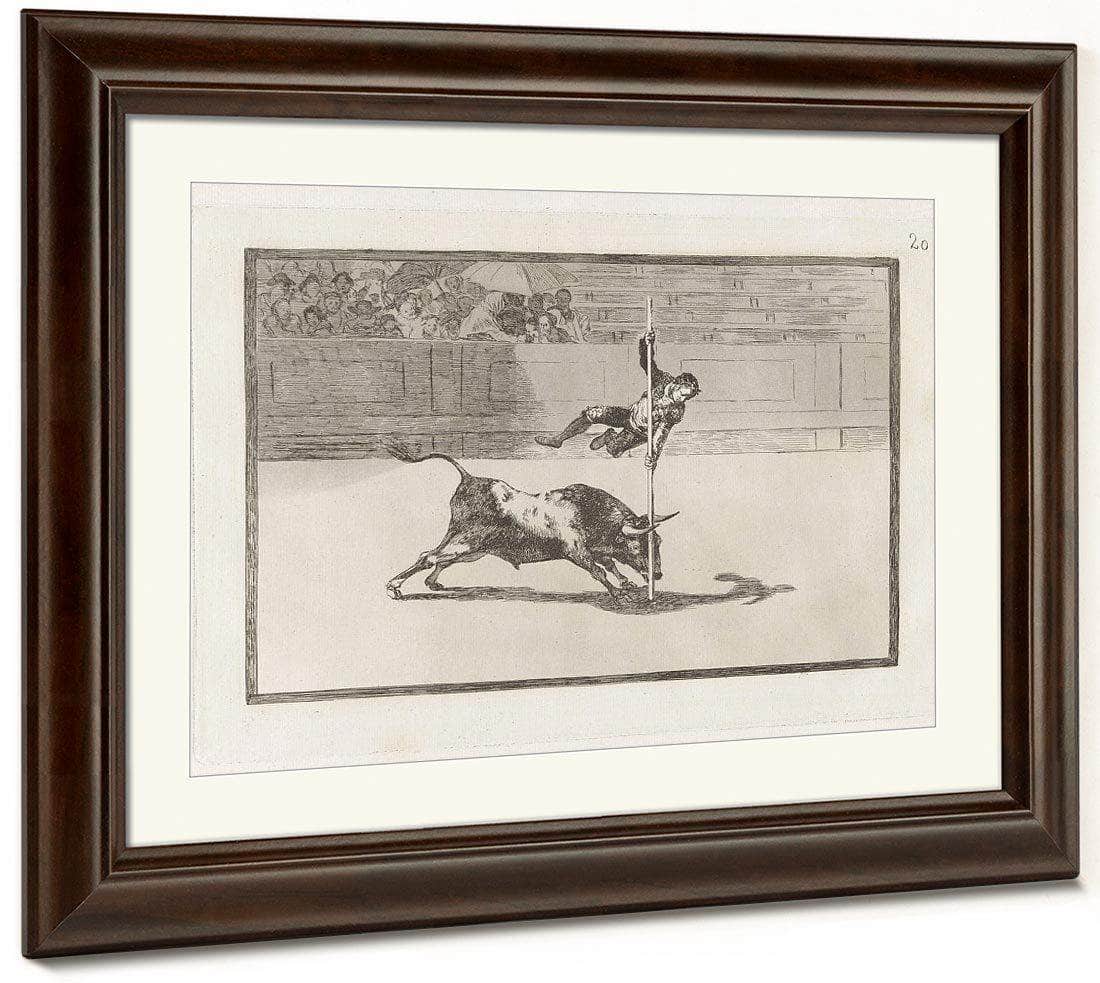 Ligereza Y Atrevimiento De Juanito Apinani En La De Madrid (The Agility And Audacity Of Juanito Apinani In [The Ring] At Madrid) From The Series La Tauromaquia By Francisco De Goya Fine Art Print