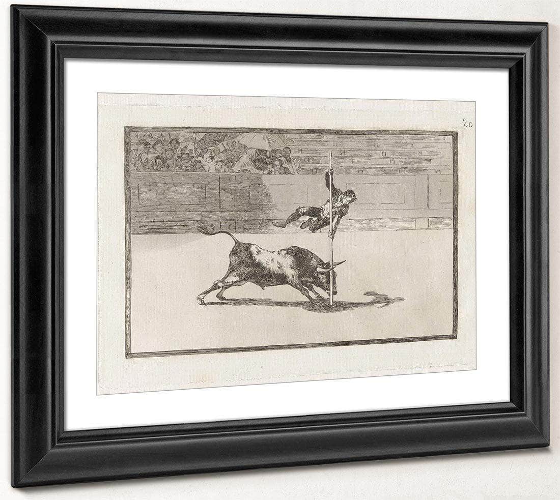 Ligereza Y Atrevimiento De Juanito Apinani En La De Madrid (The Agility And Audacity Of Juanito Apinani In [The Ring] At Madrid) From The Series La Tauromaquia By Francisco De Goya Fine Art Print
