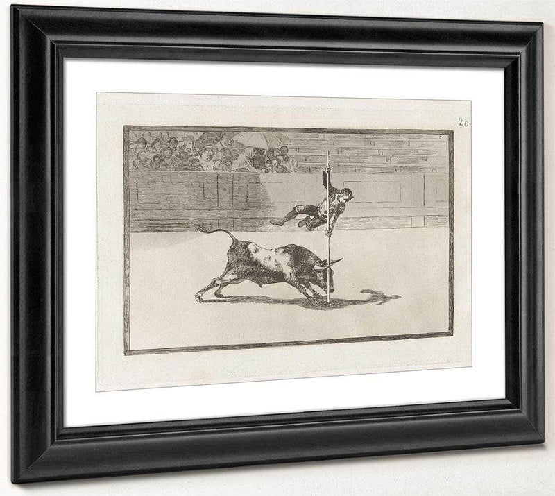 Ligereza Y Atrevimiento De Juanito Apinani En La De Madrid (The Agility And Audacity Of Juanito Apinani In [The Ring] At Madrid) From The Series La Tauromaquia By Francisco De Goya Fine Art Print