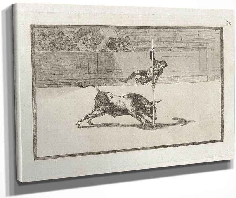 Ligereza Y Atrevimiento De Juanito Apinani En La De Madrid (The Agility And Audacity Of Juanito Apinani In [The Ring] At Madrid) From The Series La Tauromaquia By Francisco De Goya Fine Art Print