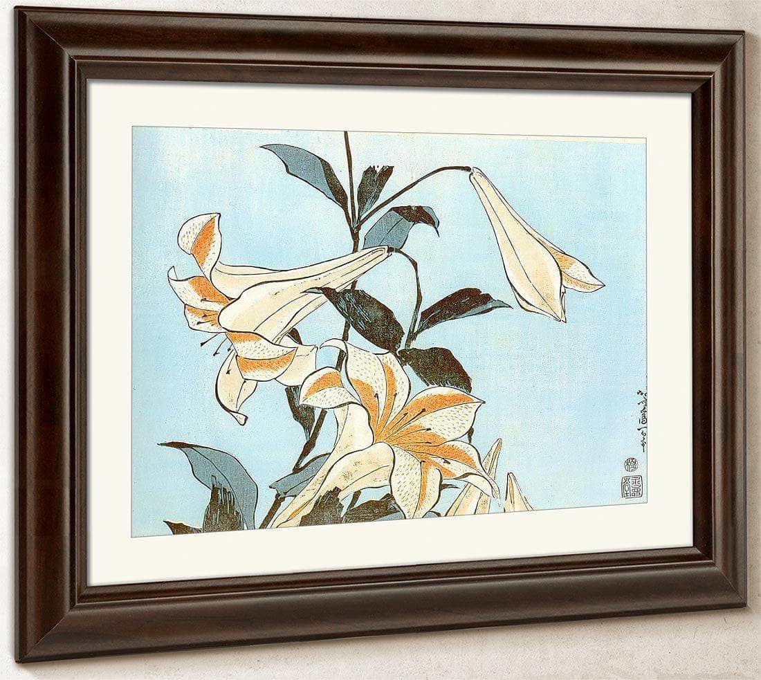 Lilies By Hokusai Fine Art Print
