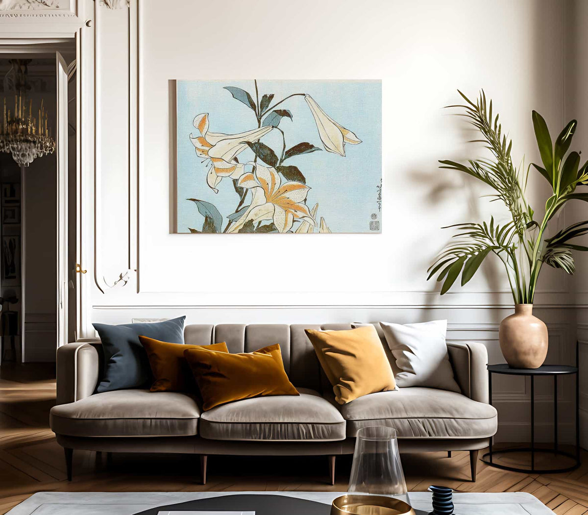 Lilies By Hokusai Fine Art Print