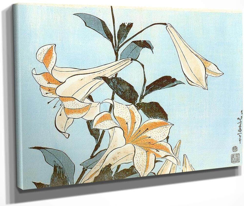 Lilies By Hokusai Fine Art Print