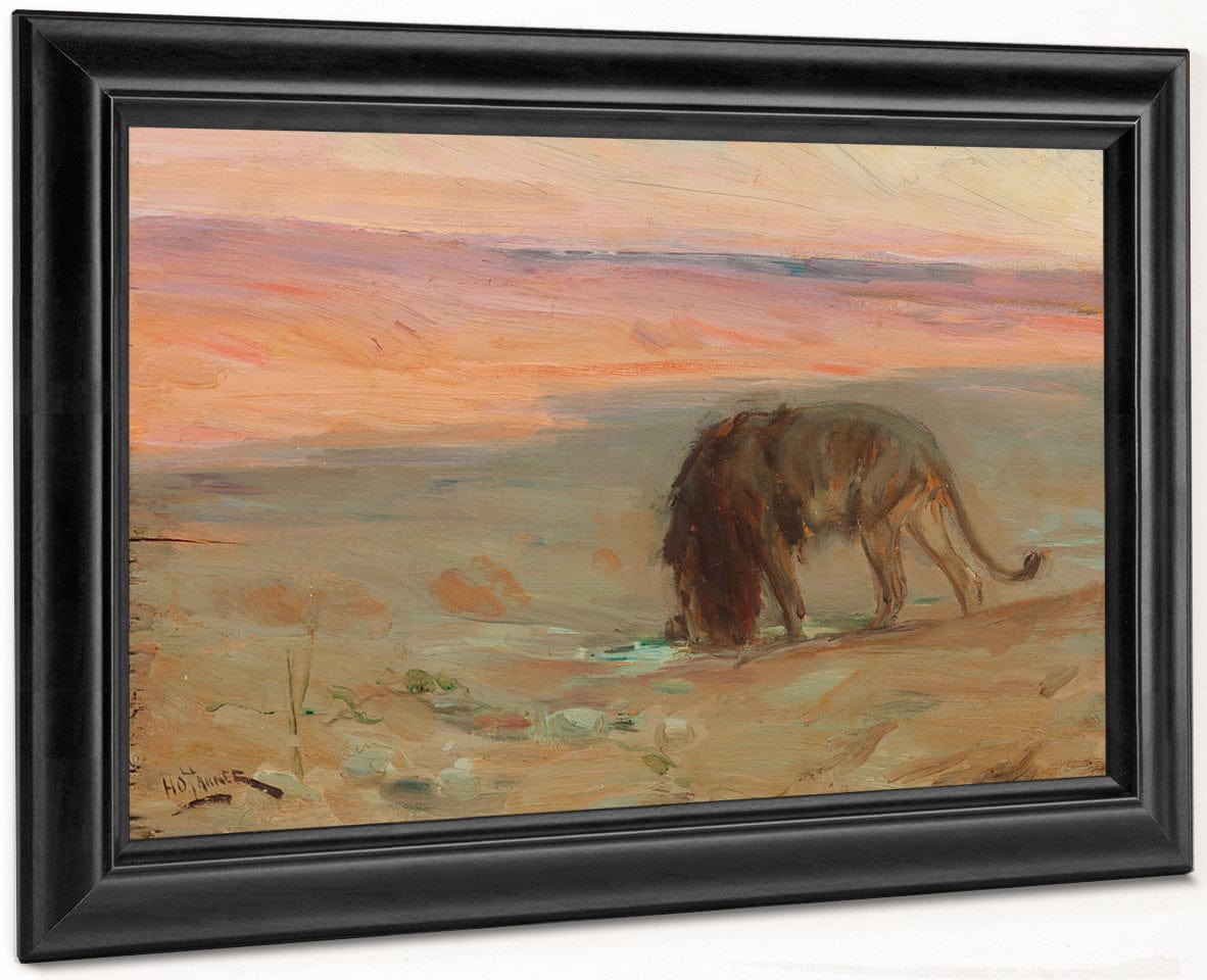 Lion Drinking 1897 By Henry Ossawa Tanner Fine Art Print