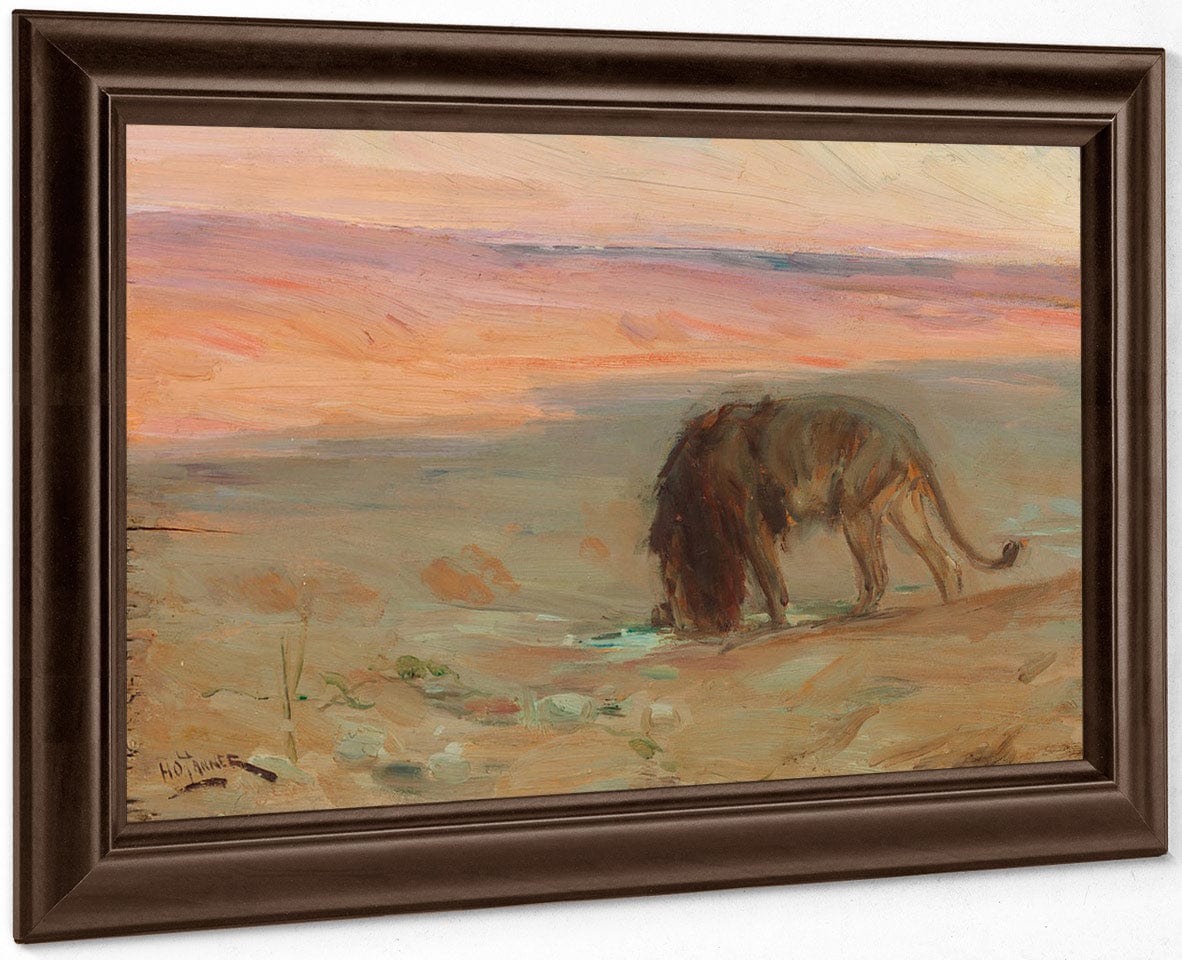 Lion Drinking 1897 By Henry Ossawa Tanner Fine Art Print
