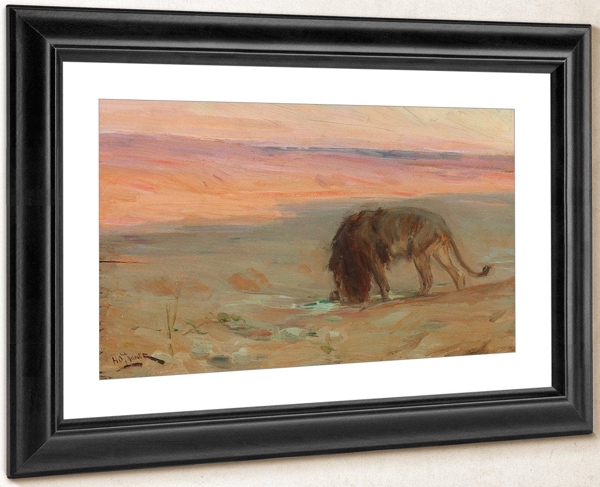 Lion Drinking 1897 By Henry Ossawa Tanner Fine Art Print
