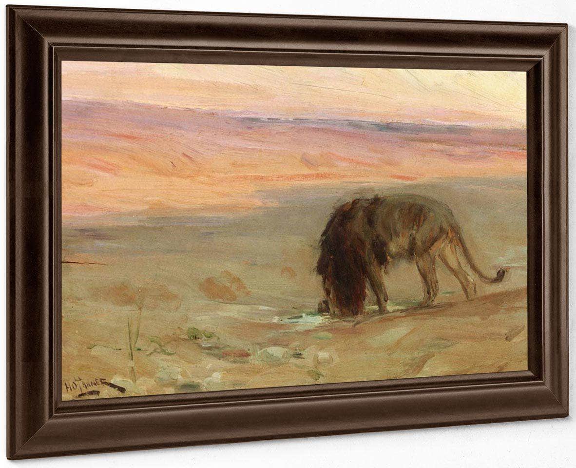 Lion Drinking By Henry Ossawa Tanner Fine Art Print