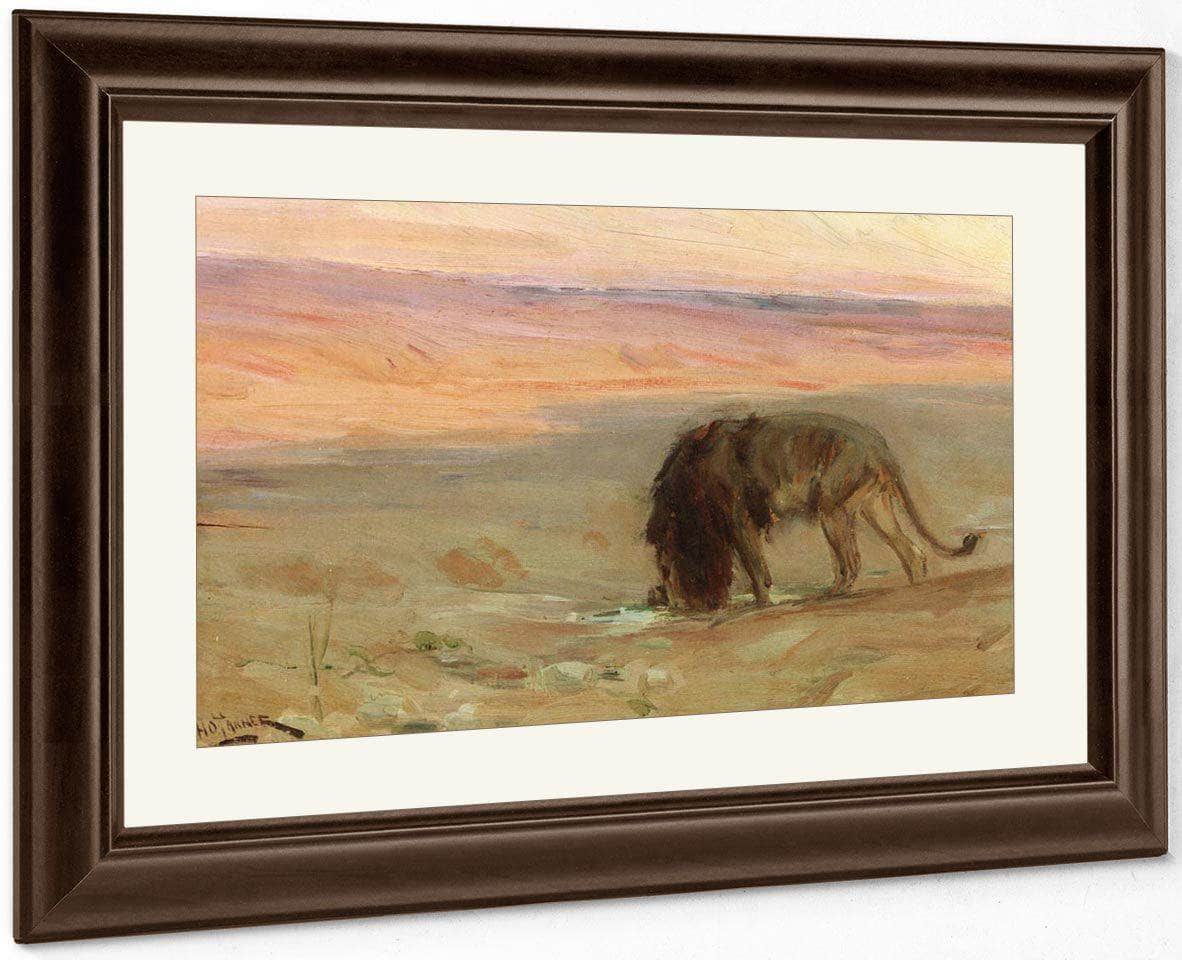 Lion Drinking By Henry Ossawa Tanner Fine Art Print