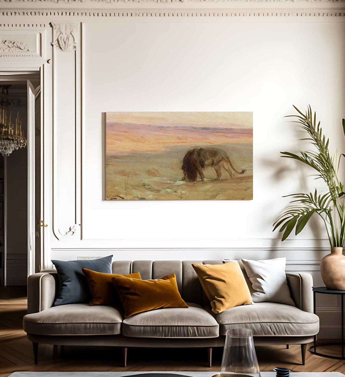 Lion Drinking By Henry Ossawa Tanner Fine Art Print
