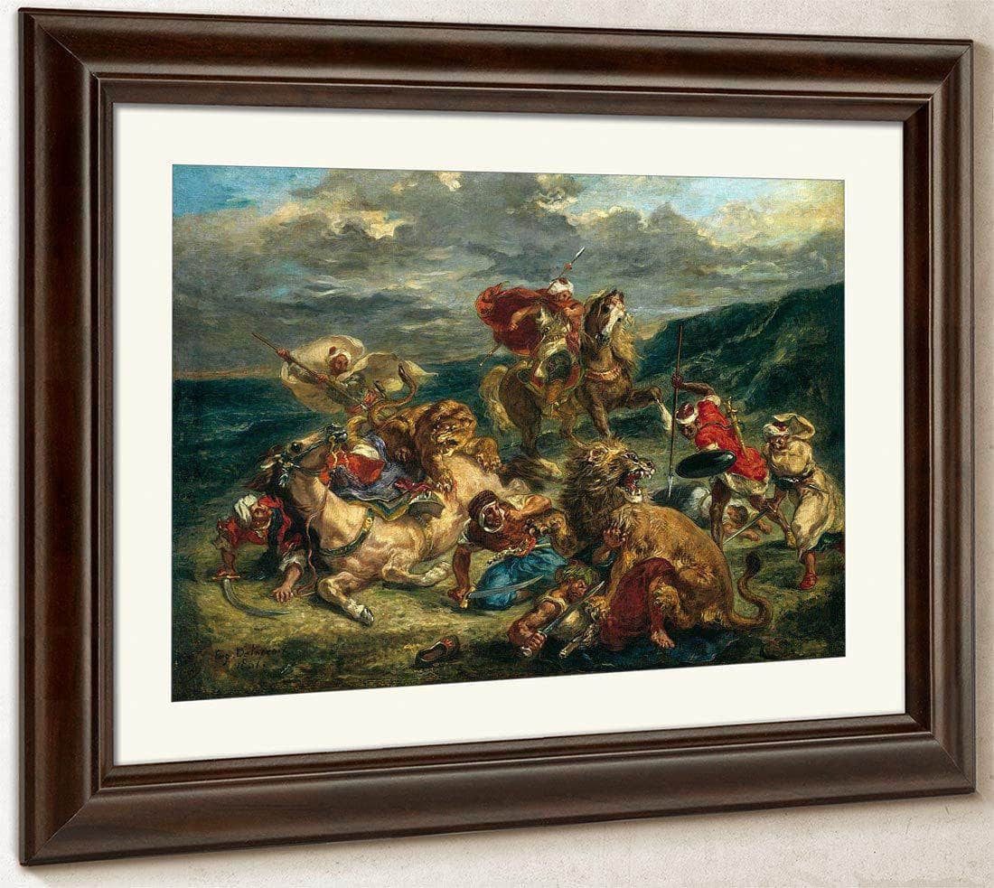 Lion Hunt By Eugene Delacroix Fine Art Print