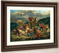 Lion Hunt By Eugene Delacroix Fine Art Print