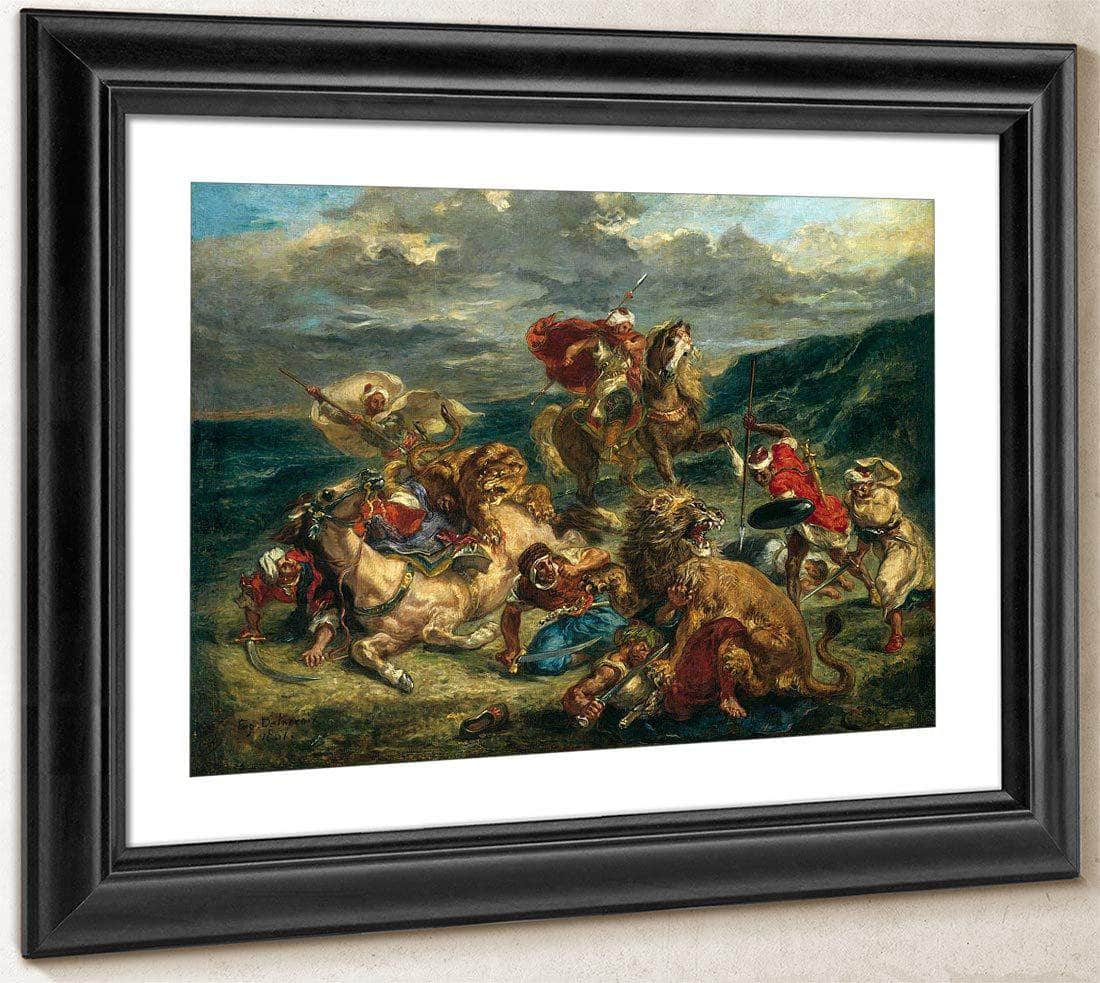 Lion Hunt By Eugene Delacroix Fine Art Print