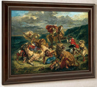 Lion Hunt By Eugene Delacroix Fine Art Print