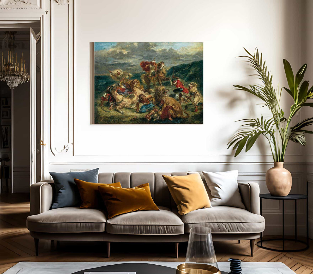 Lion Hunt By Eugene Delacroix Fine Art Print