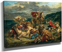 Lion Hunt By Eugene Delacroix Fine Art Print