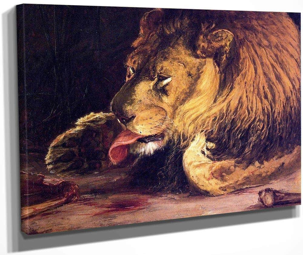 Lion Licking Its Paw By Henry Ossawa Tanner Fine Art Print