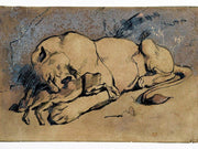 Lioness Devouring A Rabbit By Eugene Delacroix Fine Art Print