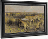 Lions In The Savannah By Arthur Wardle Fine Art Print
