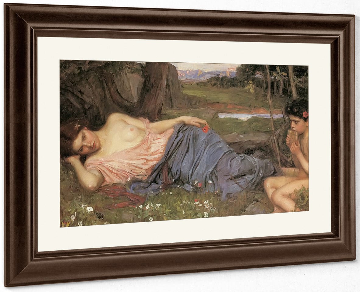 Listening To My Sweet Pipings By John Waterhouse Fine Art Print