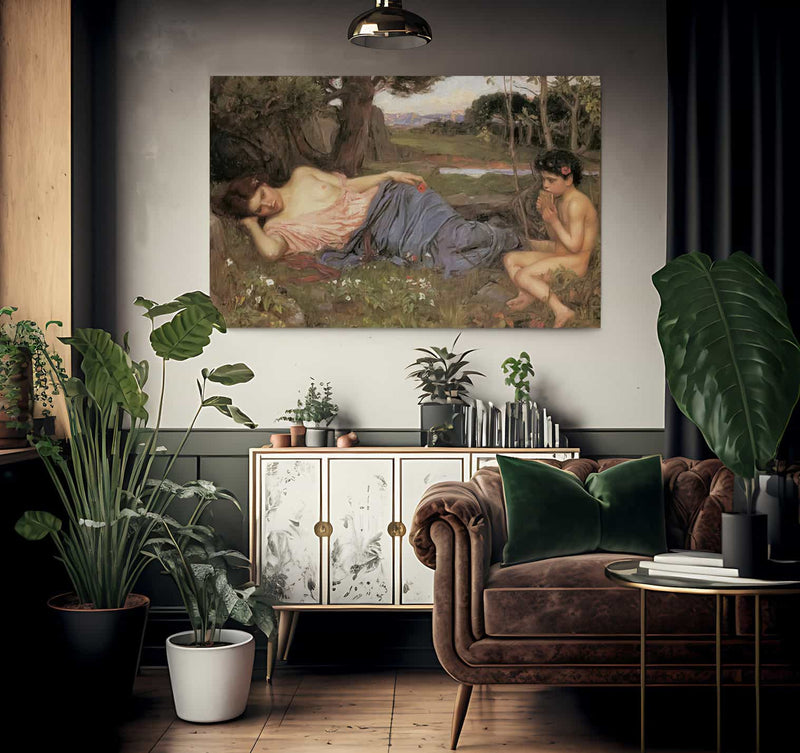 Listening To My Sweet Pipings By John Waterhouse Fine Art Print