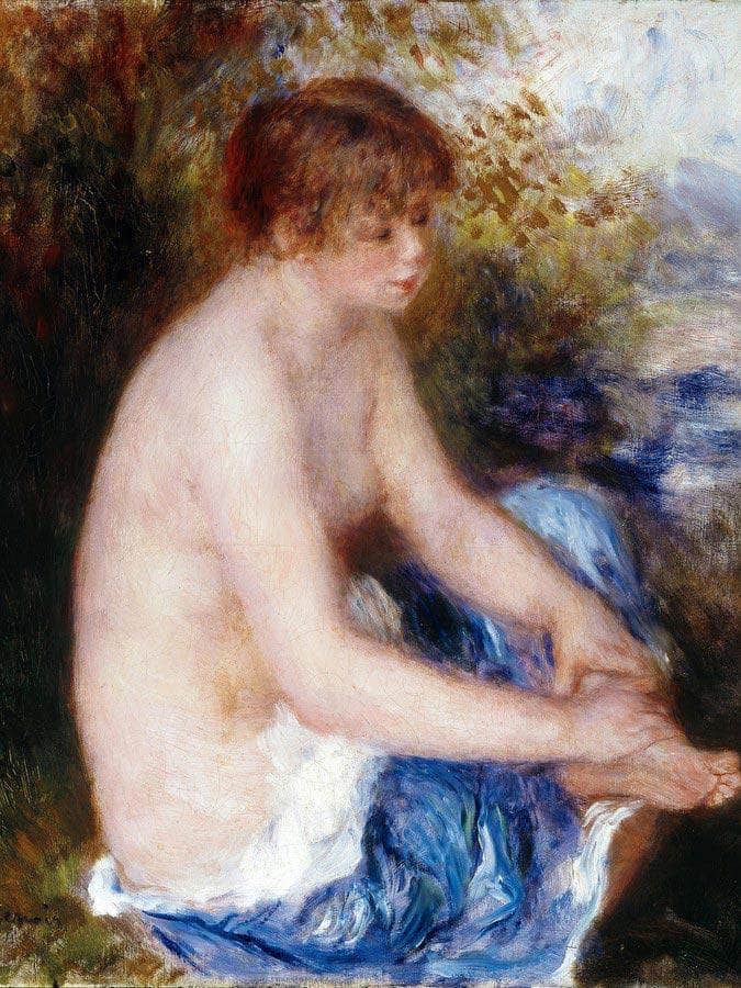 Little Blue Nude By Pierre August Renoir Fine Art Print
