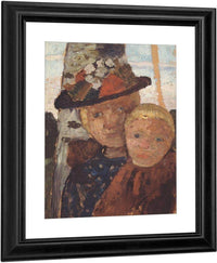 Little Boy And Girl In Flowered Hat By Paula Modersohn Becker Fine Art Print