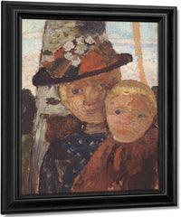 Little Boy And Girl In Flowered Hat By Paula Modersohn Becker Fine Art Print