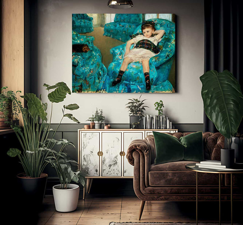 Little Girl In A Blue Armchair By Cassatt Mary Fine Art Print