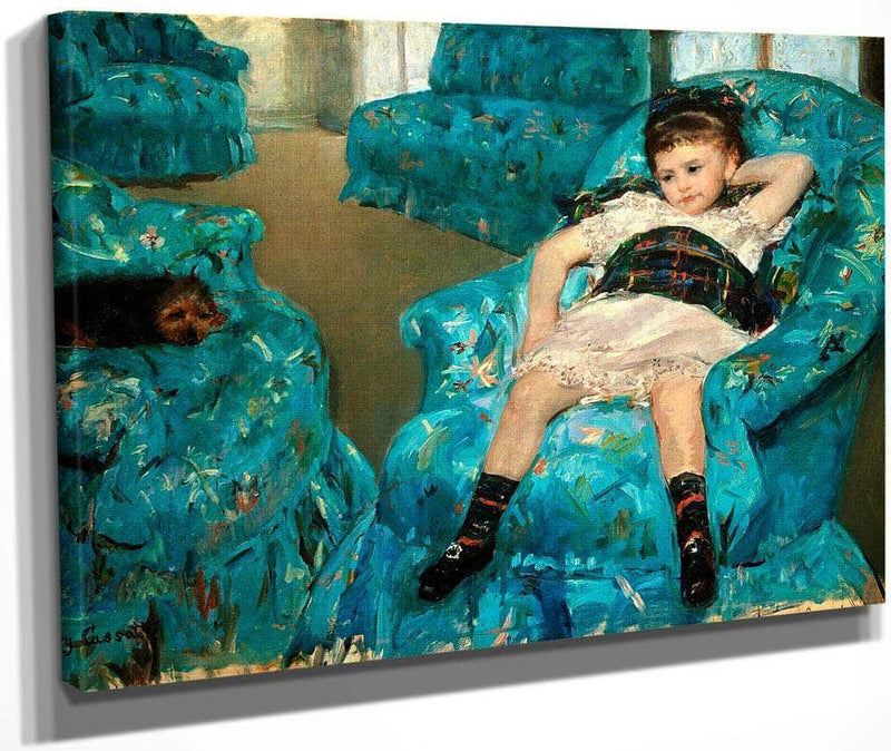 Little Girl In A Blue Armchair By Cassatt Mary Fine Art Print