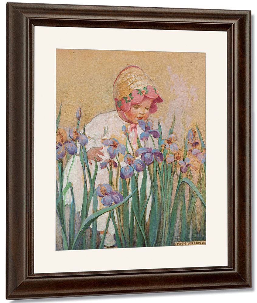 Little Girl With Irises Good Housekeeping Cover June 1930 By Jessie Willcox Smith Fine Art Print