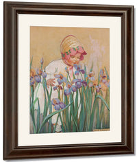 Little Girl With Irises Good Housekeeping Cover June 1930 By Jessie Willcox Smith Fine Art Print
