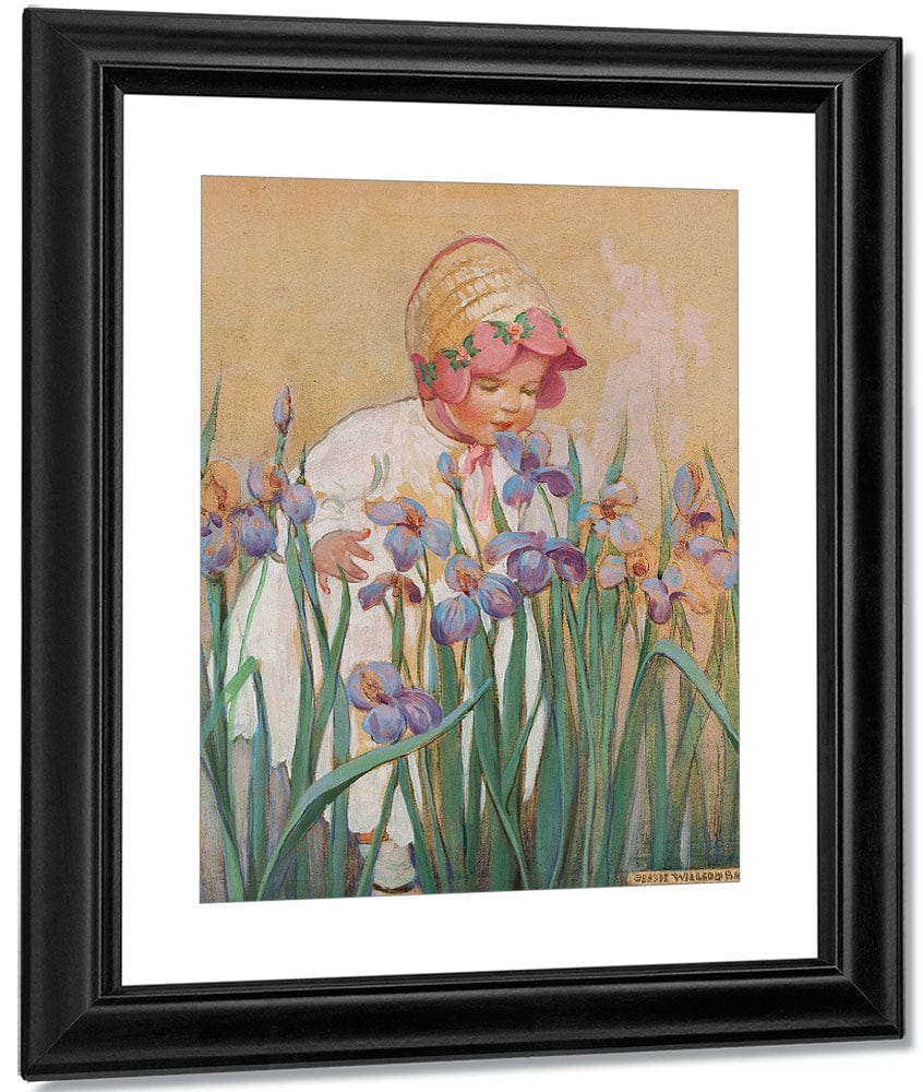 Little Girl With Irises Good Housekeeping Cover June 1930 By Jessie Willcox Smith Fine Art Print