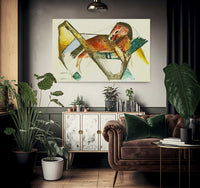 Little Horse In Dusky Pink By Franz Marc Fine Art Print